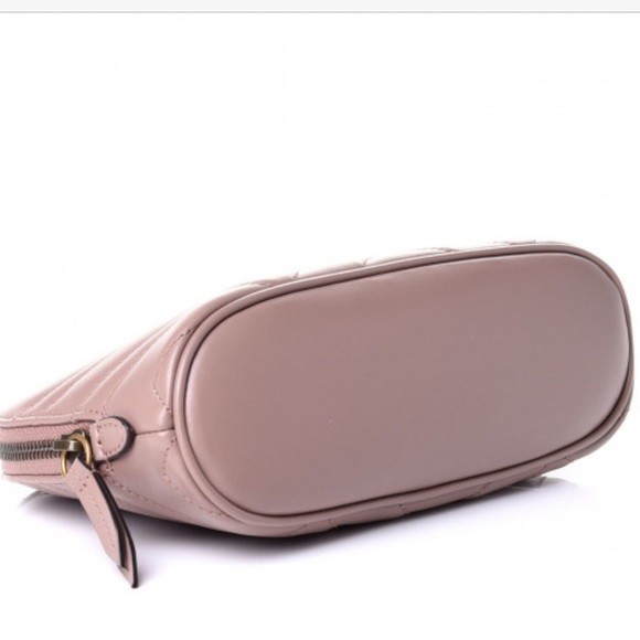 NEW 💯% Auth Gucci Beige GG Marmont Matelasse Leather Cosmetic Pouch Bag - Picture 4 of 8